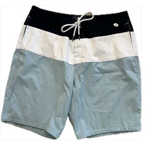 Abercrombie & Fitch Colorblock Board Shorts Gradient Blue/White Men’s 33